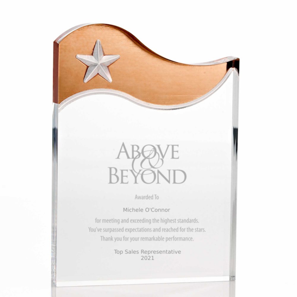 View larger image of Metallic Accent Acrylic Award - Copper Star